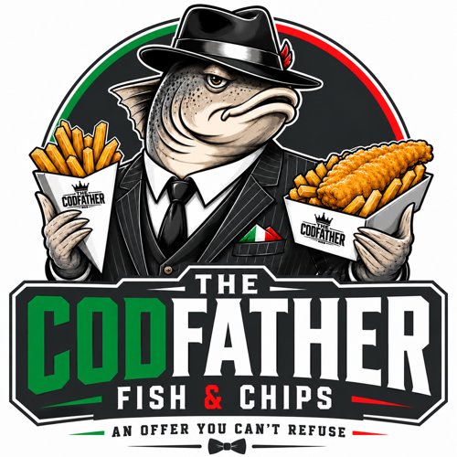 The Codfather Fish & Chips logo - fish and chip van catering Scotland